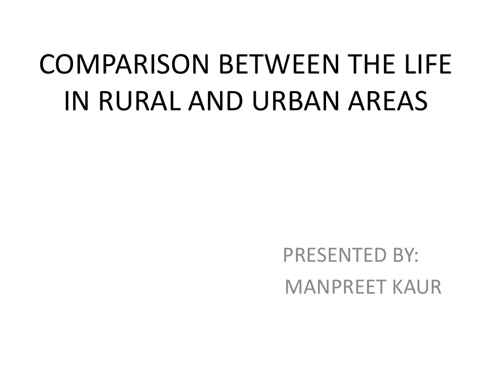 Rural vs. Urban Living Comparison | PDF | Science & Mathematics