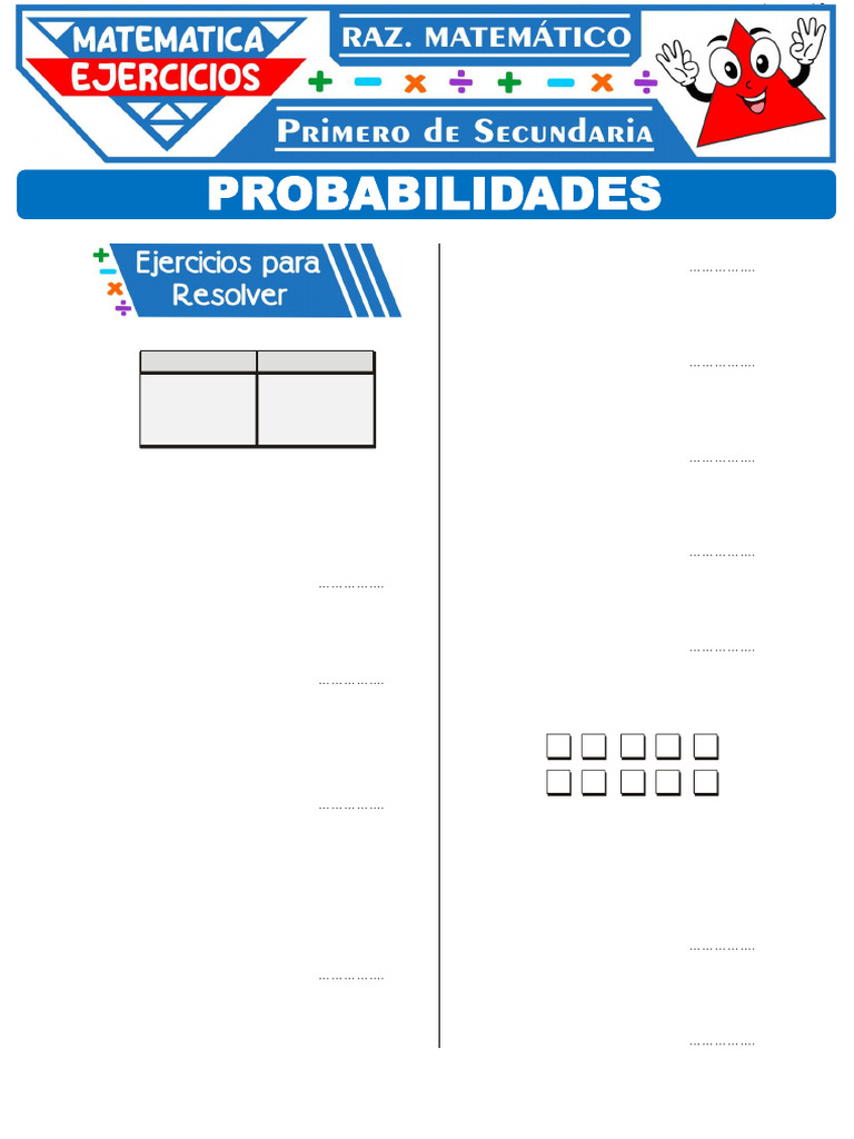 Ejercicios de Probabilidad para Secundaria | PDF