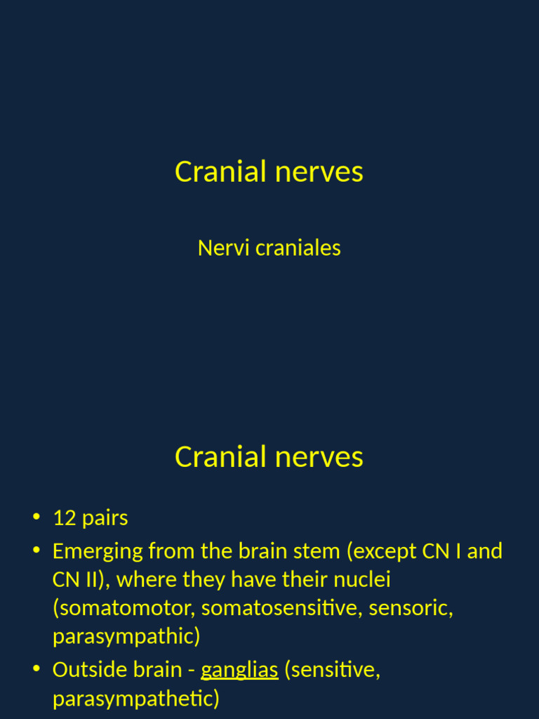 Overview of Cranial Nerves | PDF | Human Anatomy | Human Head And Neck