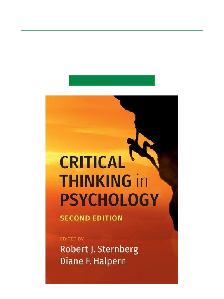 Critical Thinking in Psychology, 2nd Ed. | PDF | Critical Thinking | Thought