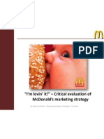 "I'M Lovin' It!" - Critical Evaluation of Mcdonald'S Marketing Strategy