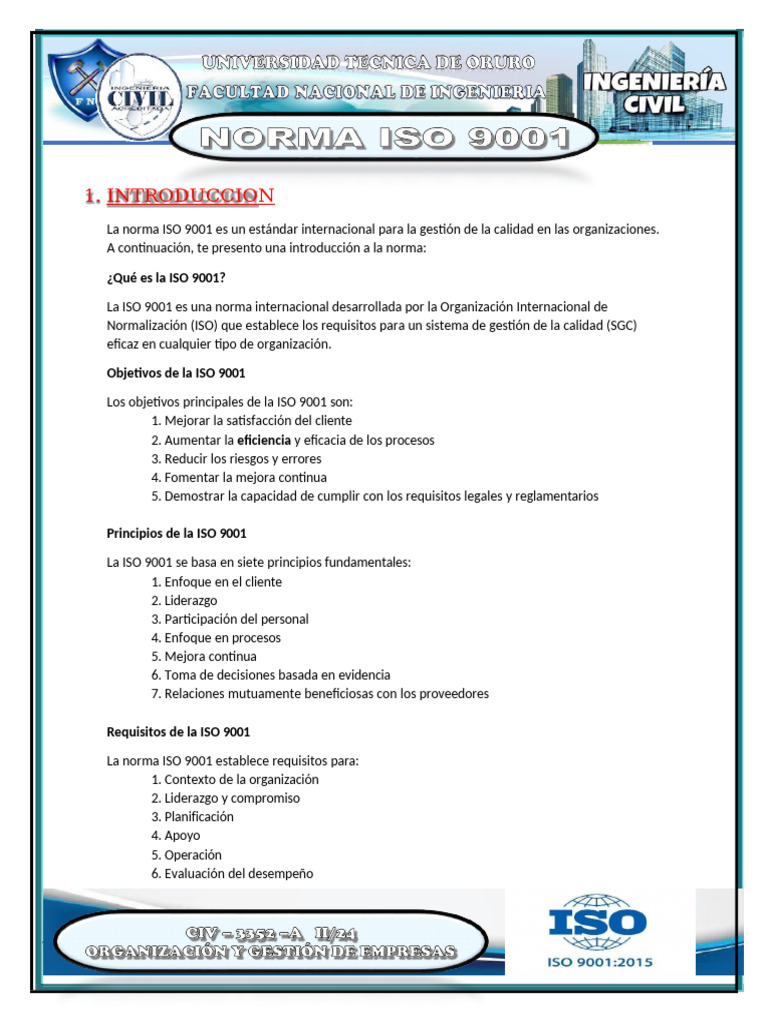 Gestión de Calidad según ISO 9001 | PDF | Sistema de manejo de calidad ...