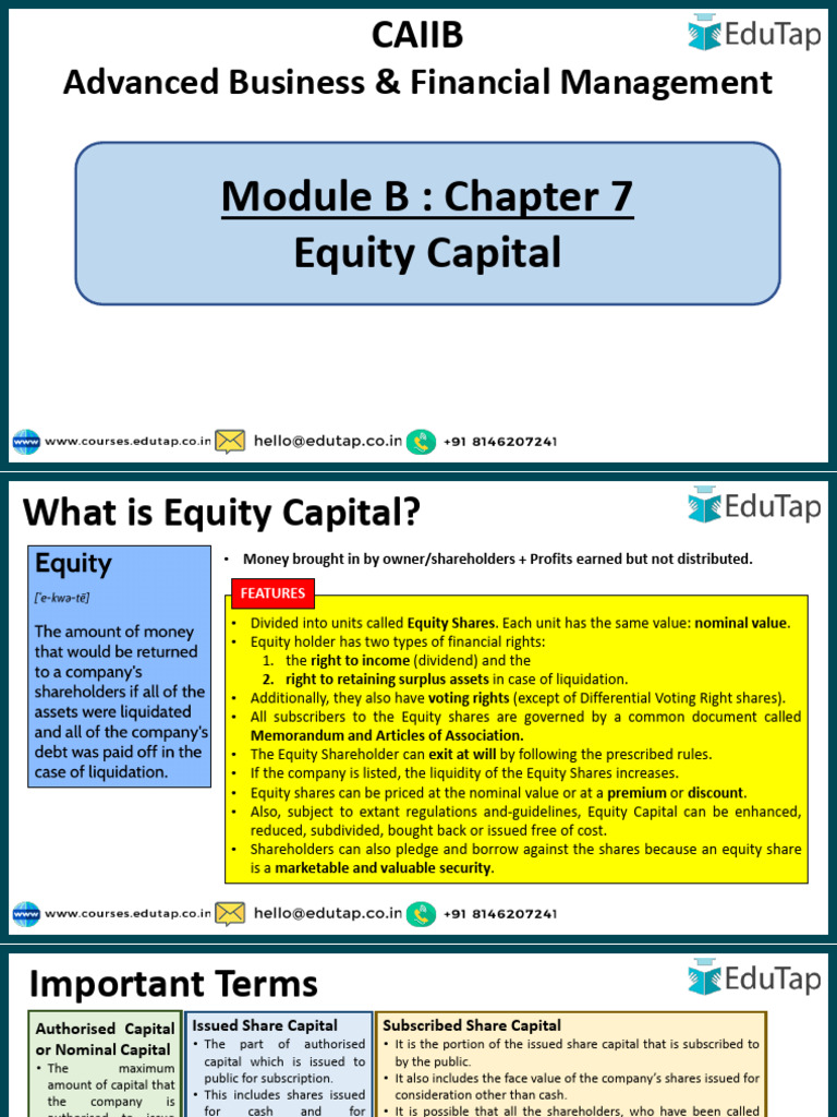 Understanding Equity Capital Basics | PDF | Equity (Finance) | Stocks