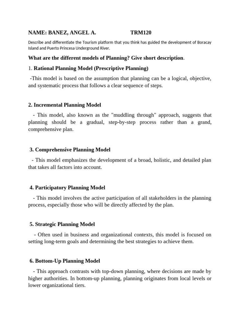 TRM Planning Process A2 | PDF