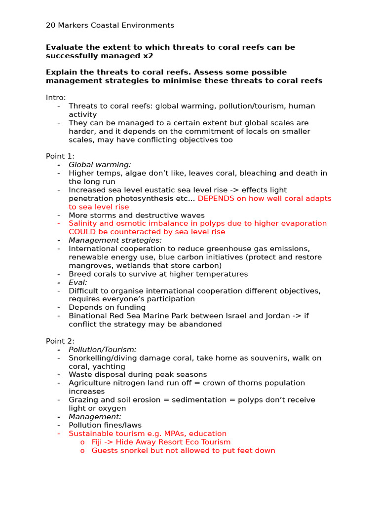 Managing Coral Reef Threats Effectively | PDF | Coral | Coral Reef