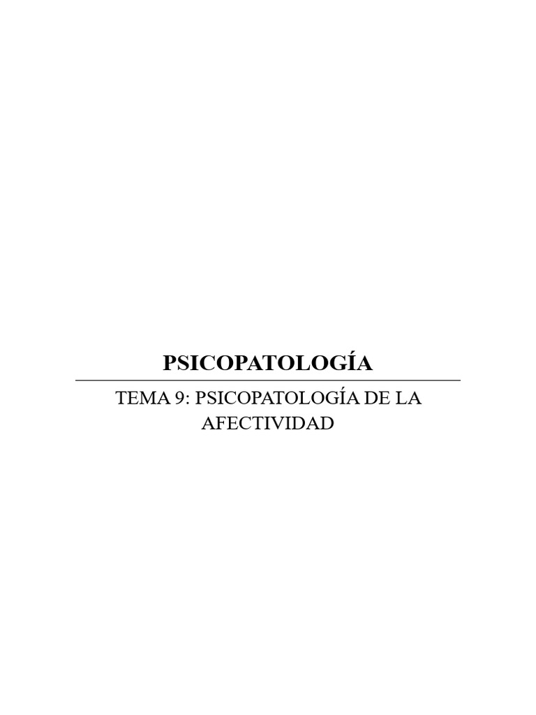 Psicopatología de la Afectividad y Regulación | PDF | Las emociones ...