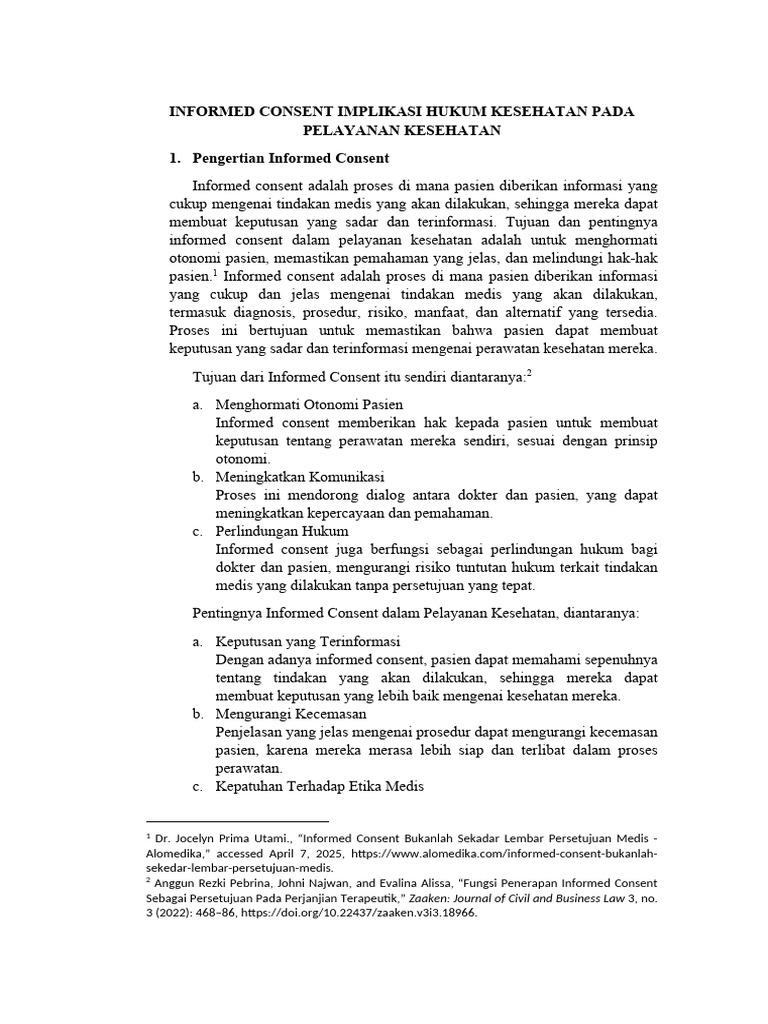 Pentingnya Informed Consent dalam Kesehatan | PDF