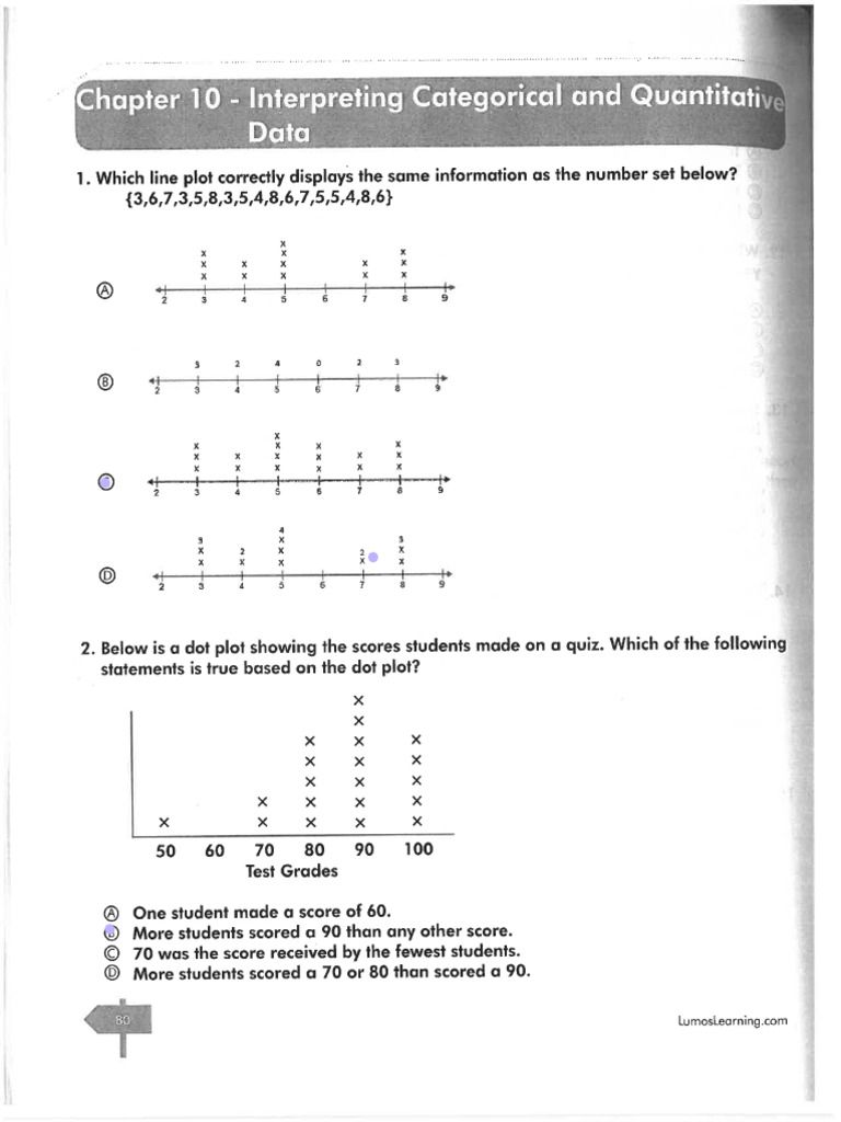 Algebra+1+Chapter+10+Intepreting+Categorical+and+Quantitative+Data | PDF