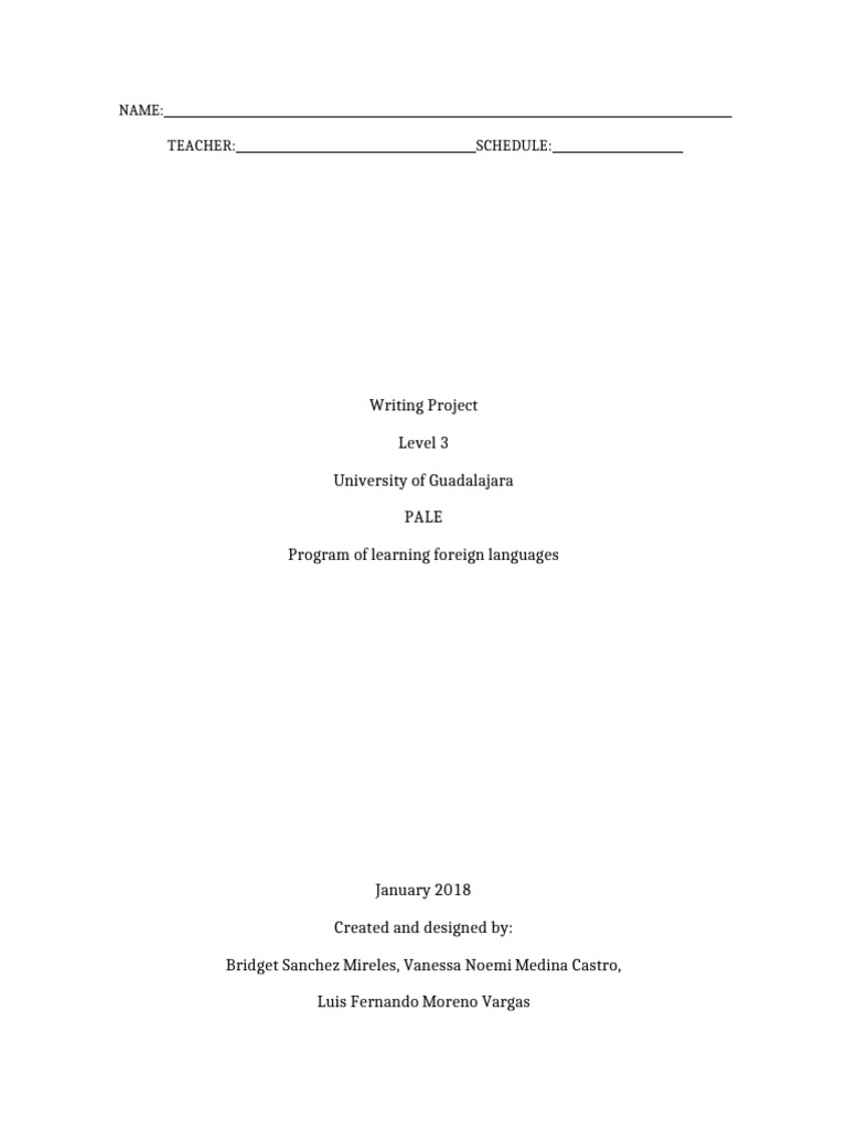 Writing Project Guide for Students | PDF | Learning | Human Communication