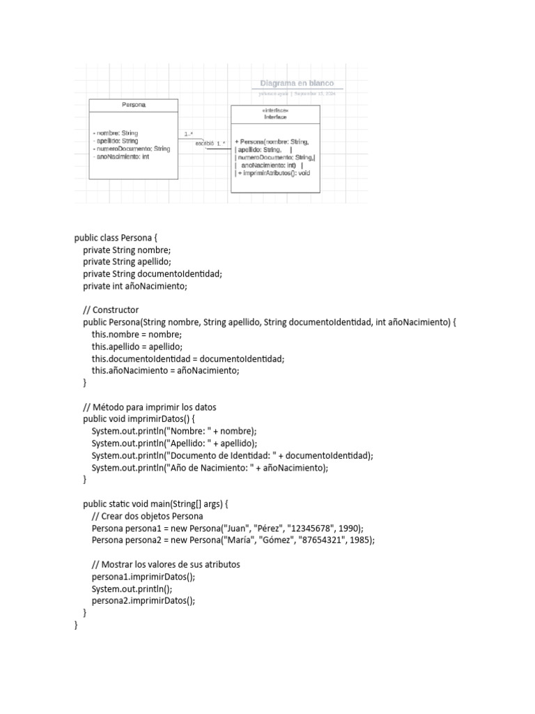 Clase Persona en Java | PDF