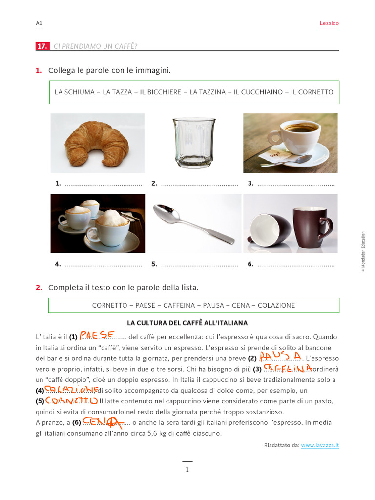 Lessico Al Bar | PDF