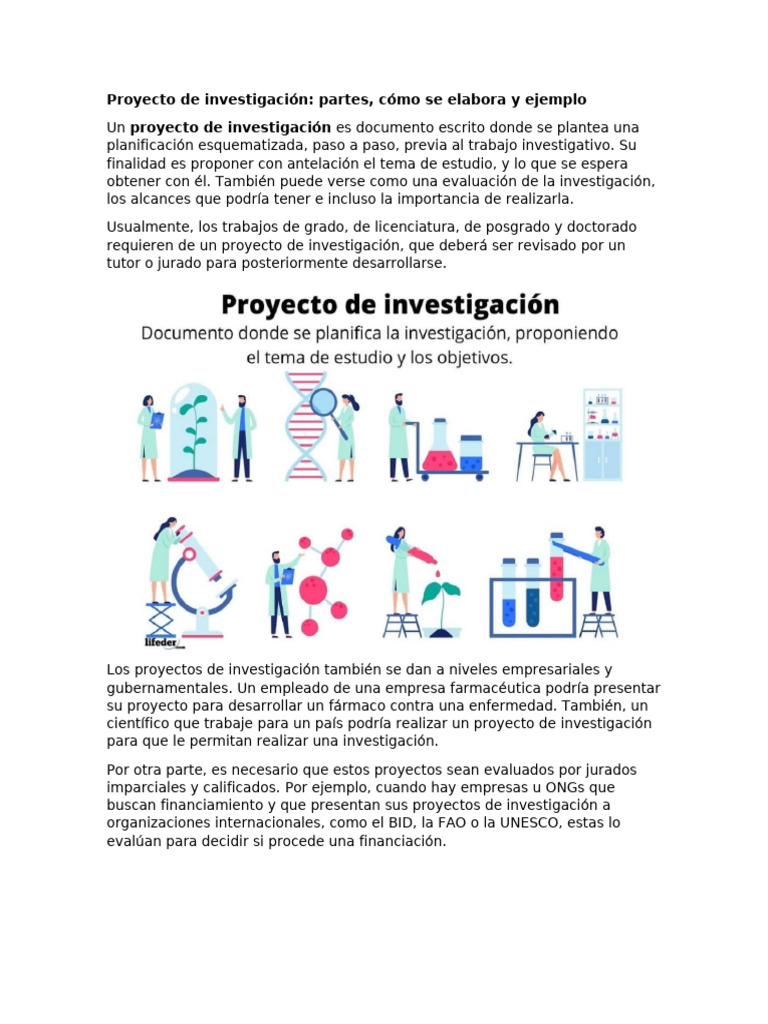 Cómo elaborar un proyecto de investigación | PDF