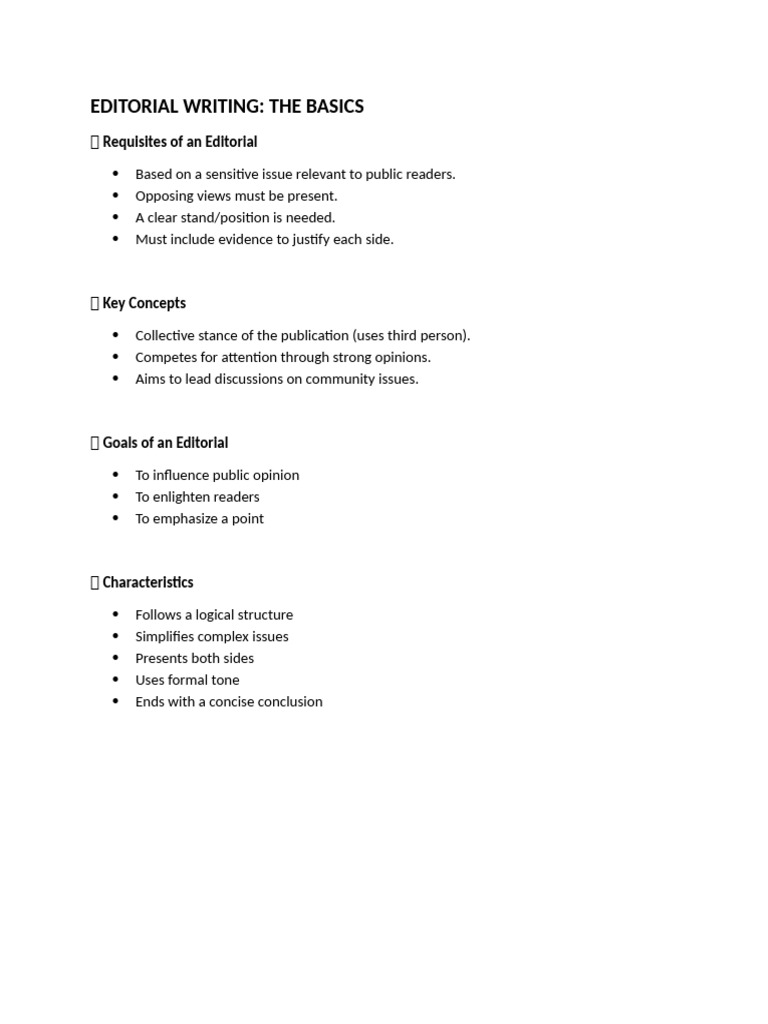 Editorial and Feature Writing Essentials | PDF | News | Memorandum