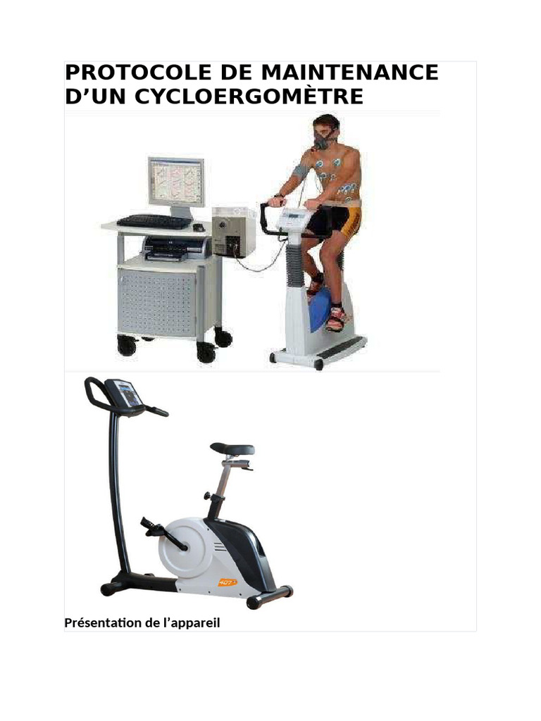 Maintenance du Cycloergomètre Médical | PDF | Calibrage | Logiciel