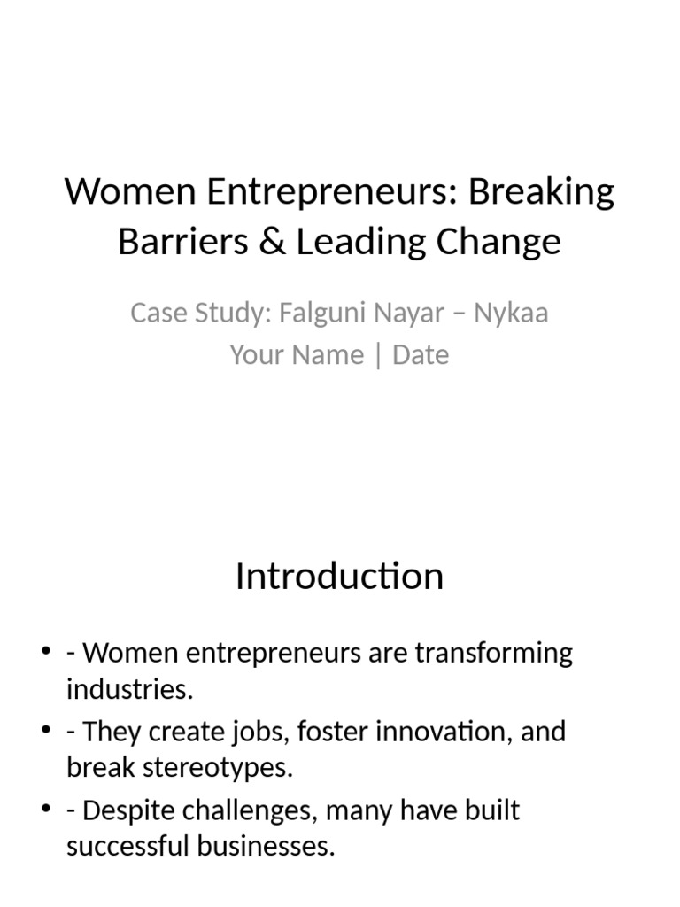 Women Entrepreneurs Case Study | PDF