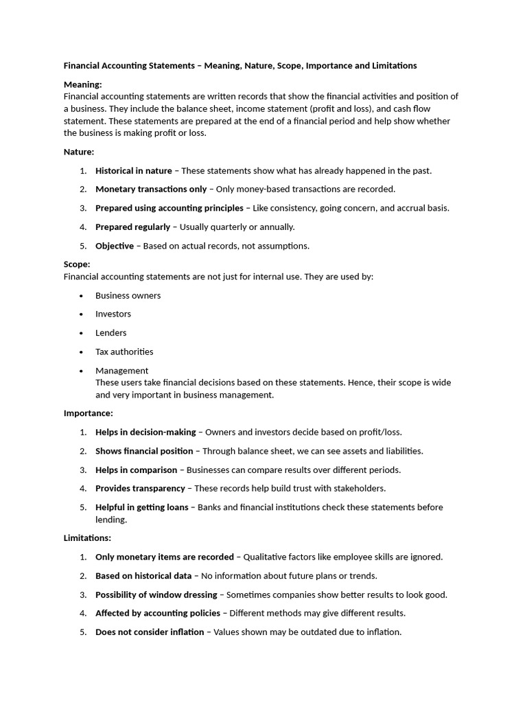 Financial Accounting Statements | PDF | Financial Accounting | Investing