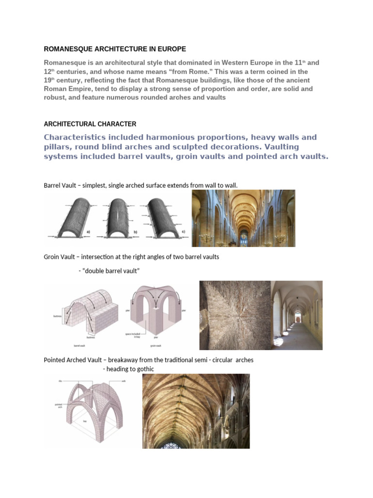 Romanesque Architecture Overview | PDF | Vault (Architecture) | Church ...