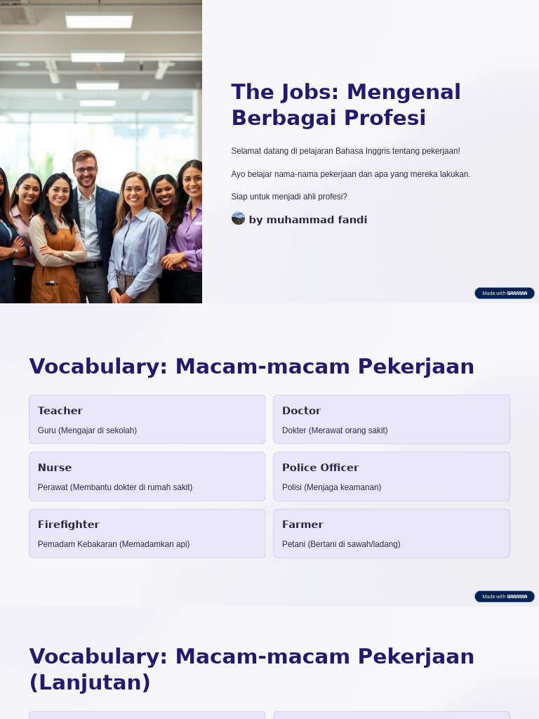 The Jobs Mengenal Berbagai Profesi | PDF