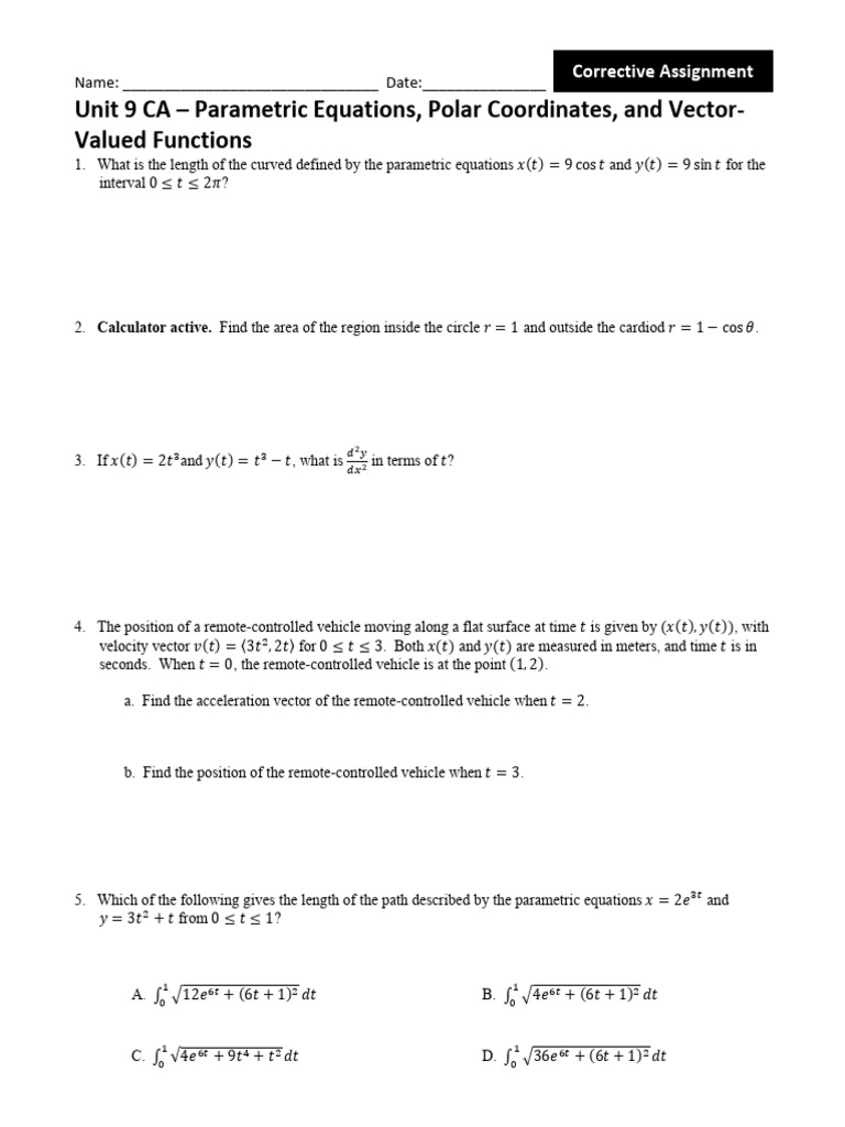 Polar Coordinates Practice | PDF | Curve | Physics