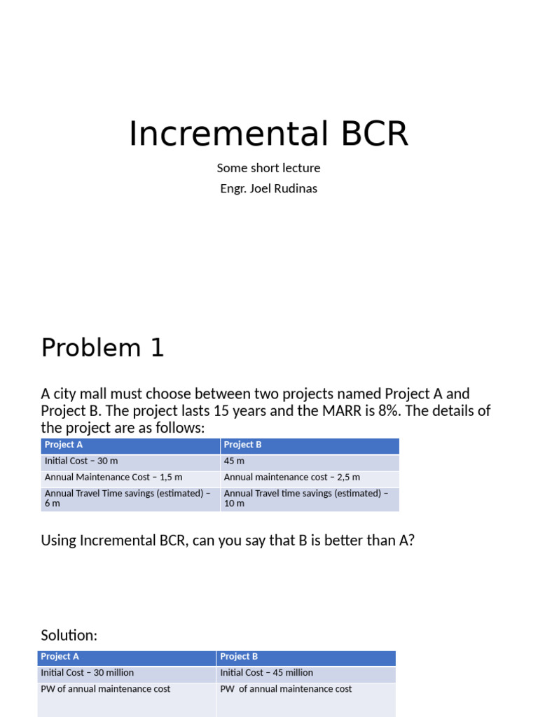 Incremental BCR | PDF