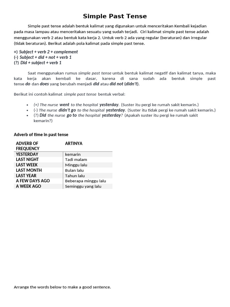 Understanding Simple Past Tense | PDF | Verb | Languages