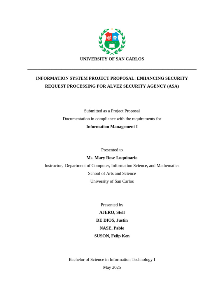 IM Project Proposal Sample | PDF | Business Process Management ...