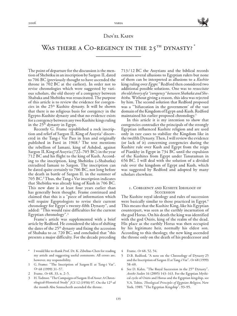 Kahn2006 CoRegencyIn25thDynastie MittSAG17 | PDF | Ancient Egypt