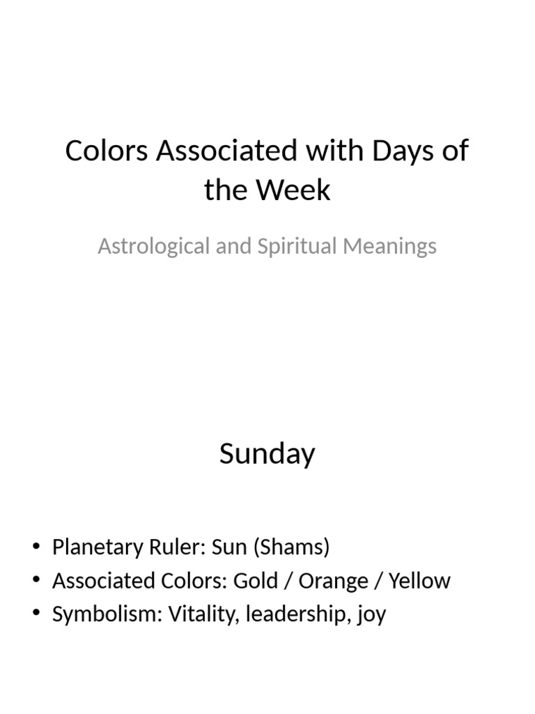 Colors by Day Full Info | PDF