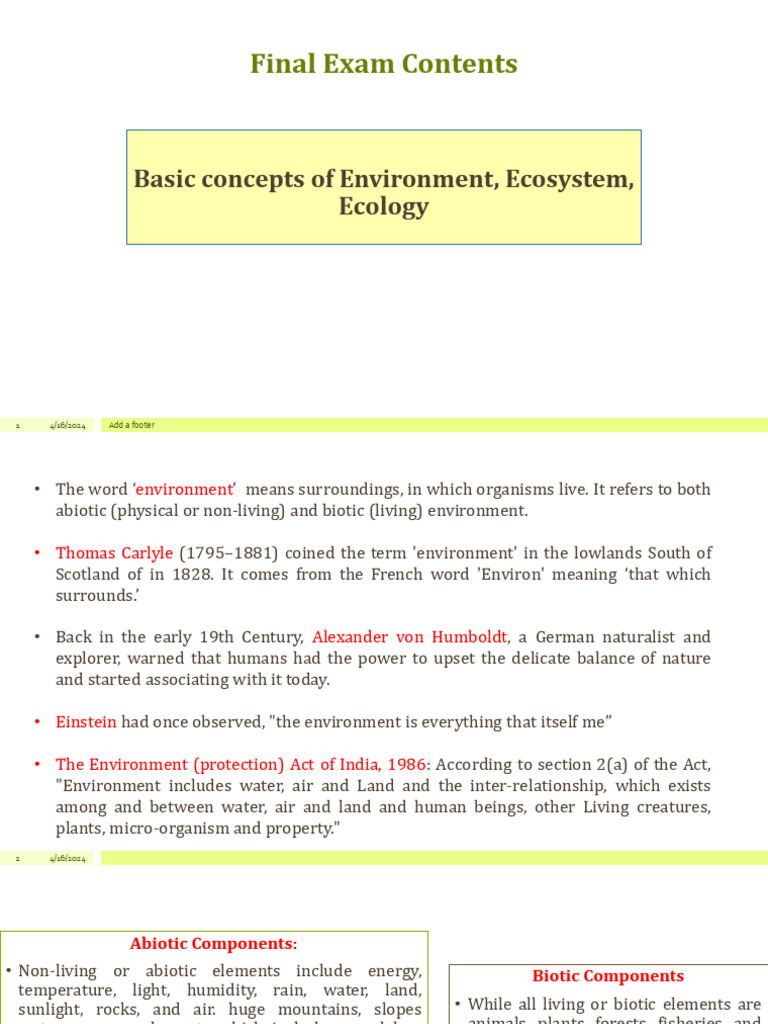 Environment, Ecosystem, and Ecology Basics | PDF | Ecosystem | Ecology
