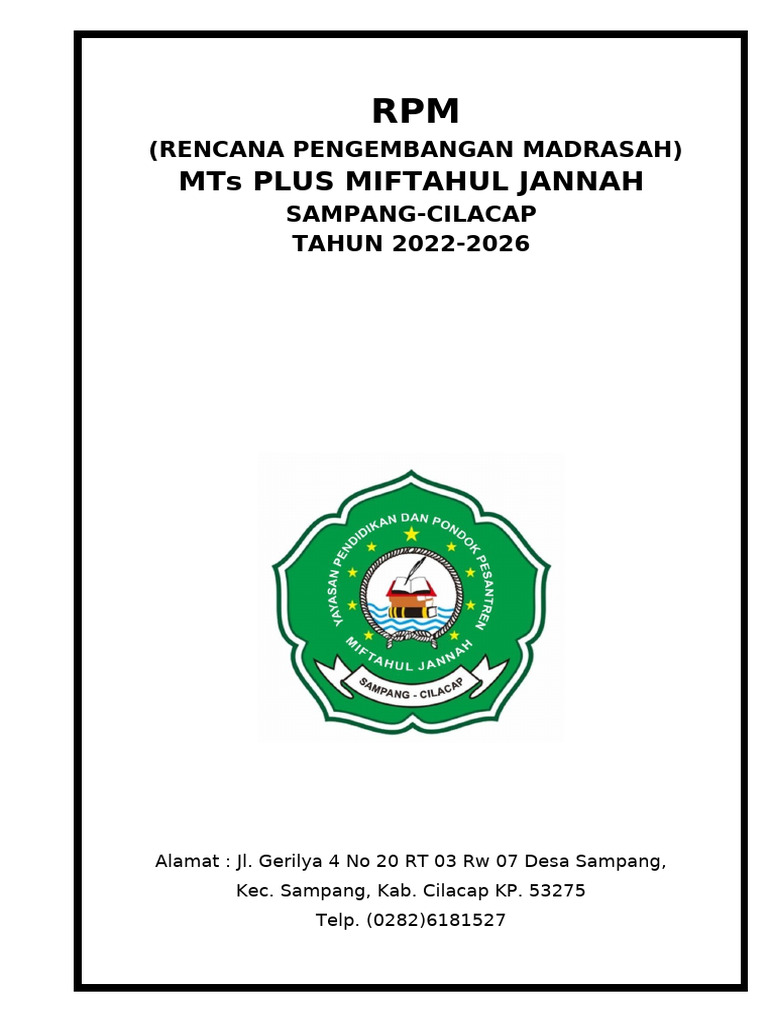 Rencana Pengembangan MTs Plus Miftahul Jannah | PDF