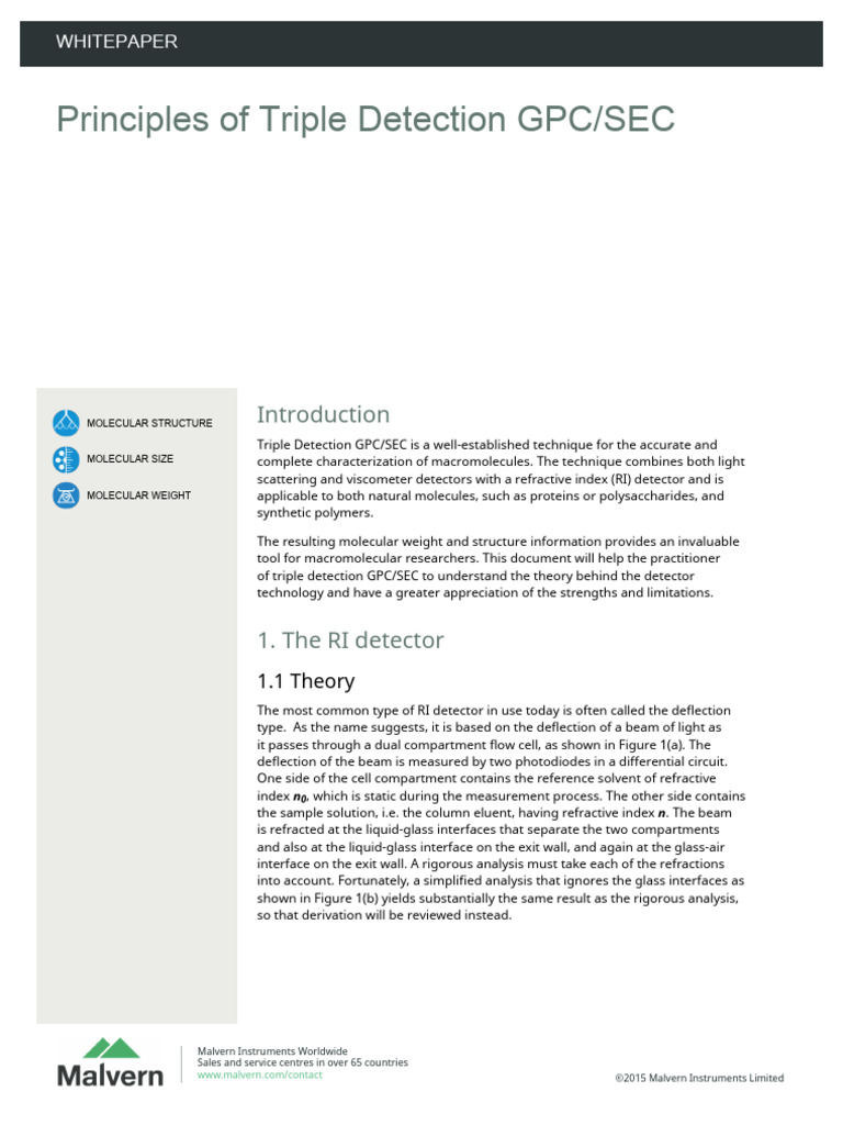 Triple Detection GPC/SEC Principles | PDF | Chromatography | Applied ...