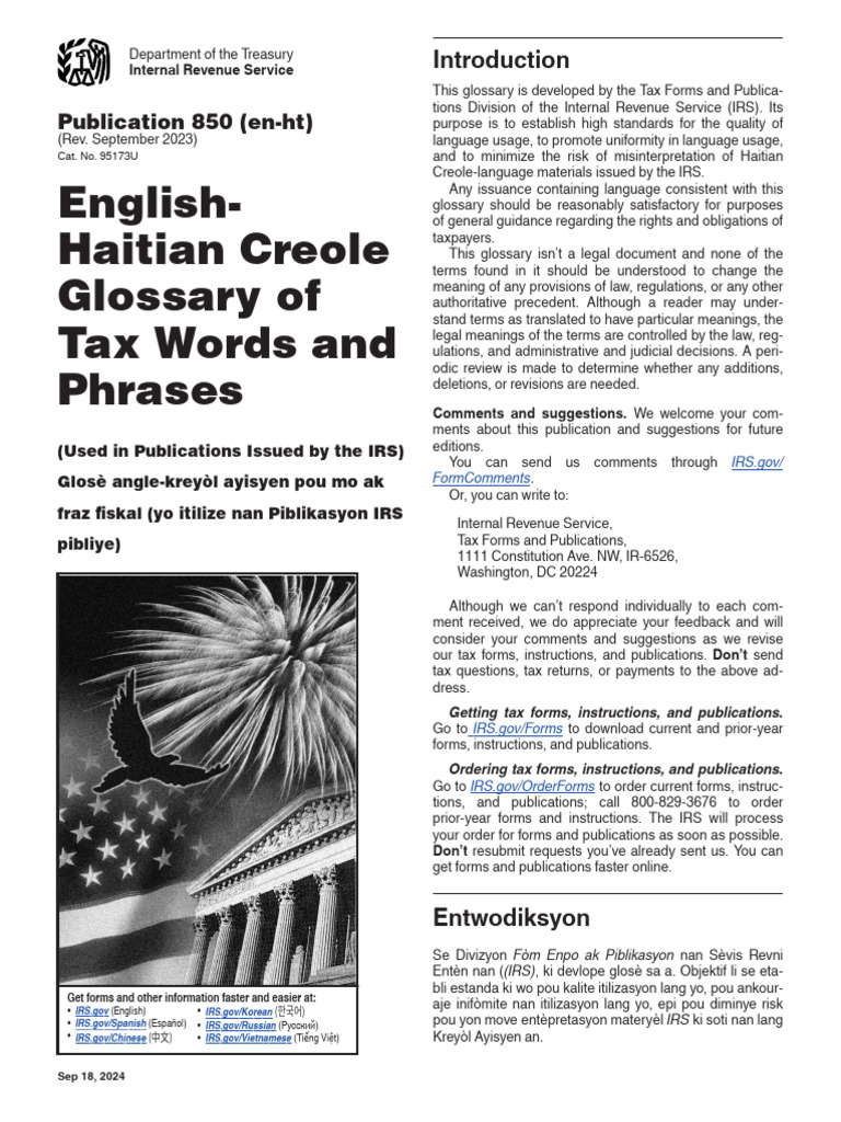 Glossary-IRS Tax Words and Phrases (Eng-Hai) 092023 - 1738935741 | PDF ...