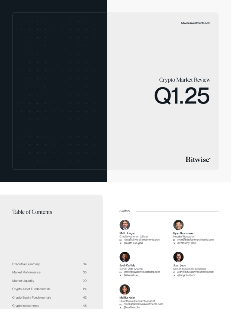 Bitwise Crypto Market Review Q1 2025 | PDF | Cryptocurrency | Banks