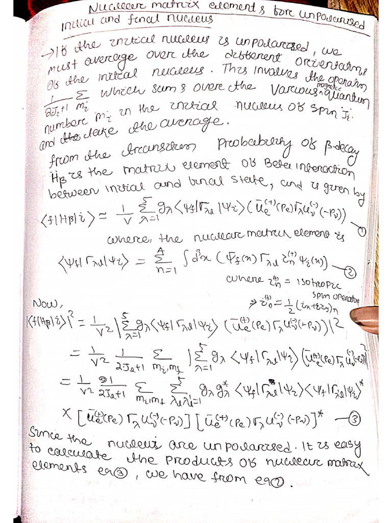 Nuclear Matrix Elements For Beta Decay | PDF