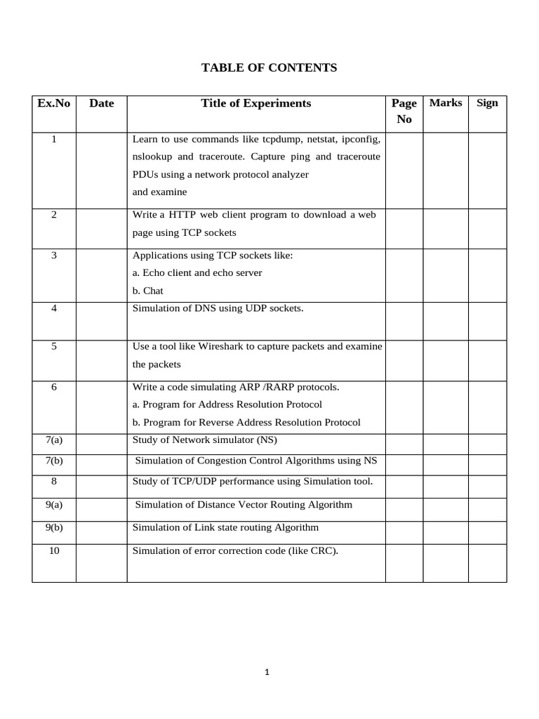 Network Programming Experiments Guide | PDF | Computer Science ...
