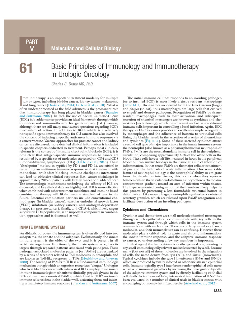 Immunotherapy in Urologic Oncology | PDF | T Helper Cell | Immune System