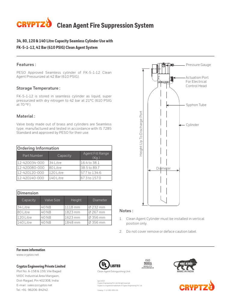 FK-5-1-12 Clean Agent System Overview | PDF | Oxygen | Valve