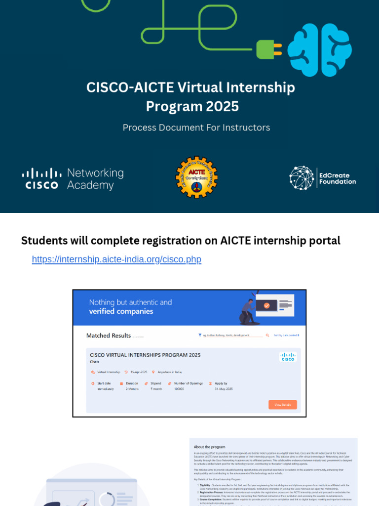 Cisco-AICTE VIP 2025 - Instructor Process Document | PDF | Academic ...