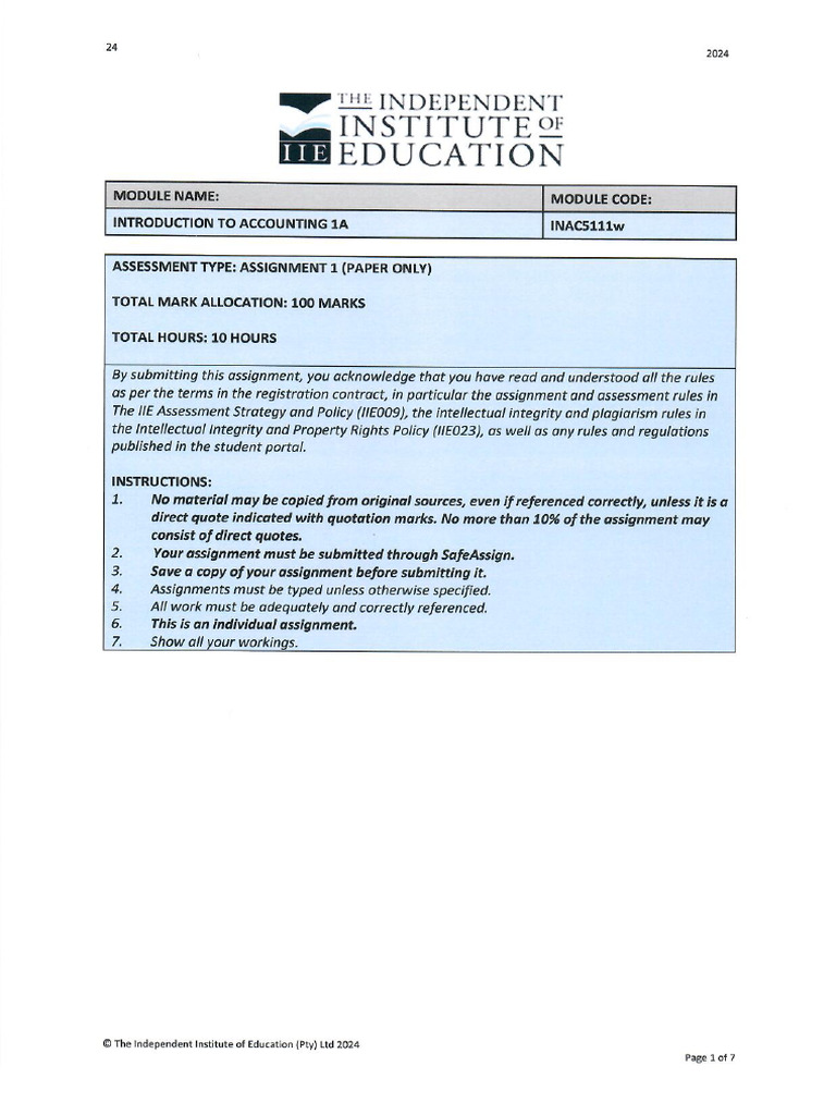 Inac Assignment | PDF