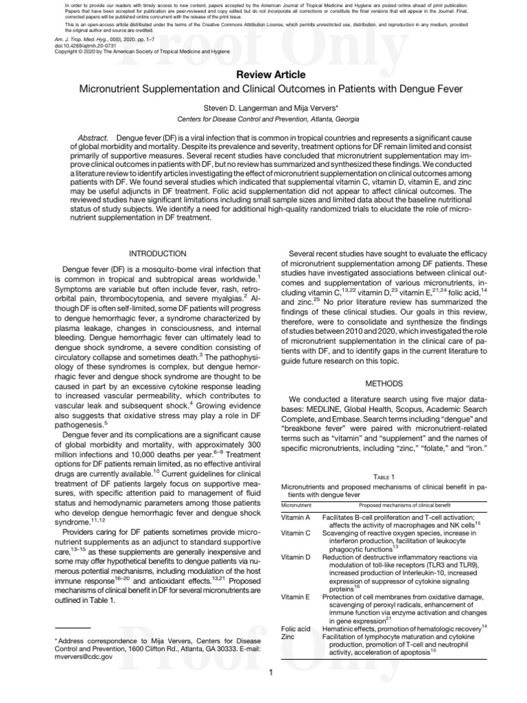 Micronutrient Supplementation and Clinical Outcome | PDF | Dietary ...