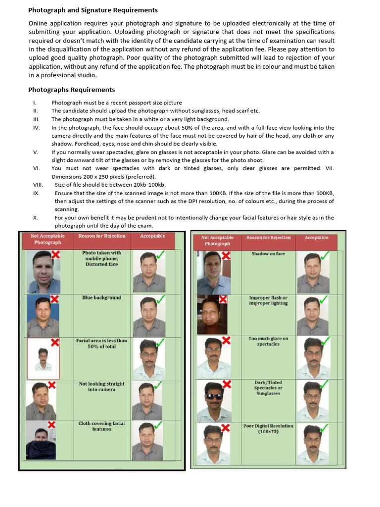 Photo and Signature Upload Guidelines | PDF | Photograph | Image Scanner