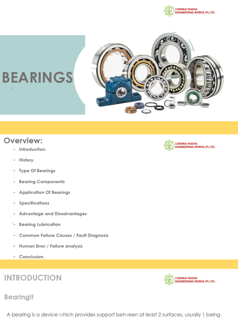 History and Types of Bearings | PDF | Bearing (Mechanical) | Gear