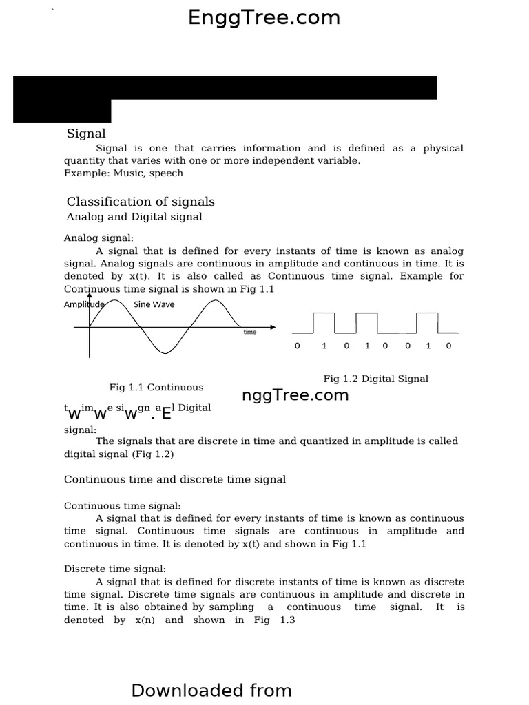 EC3354 Signals and Systems Overview | PDF | Discrete Time And ...