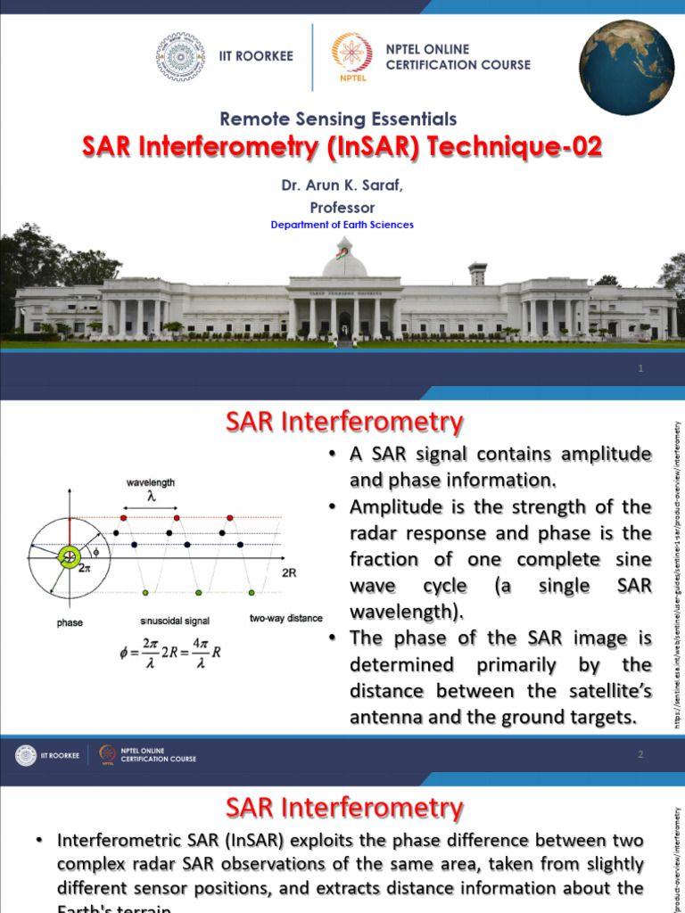 Week-10 Module-1 SAR Interferometry (InSAR) Technique-02 | PDF ...