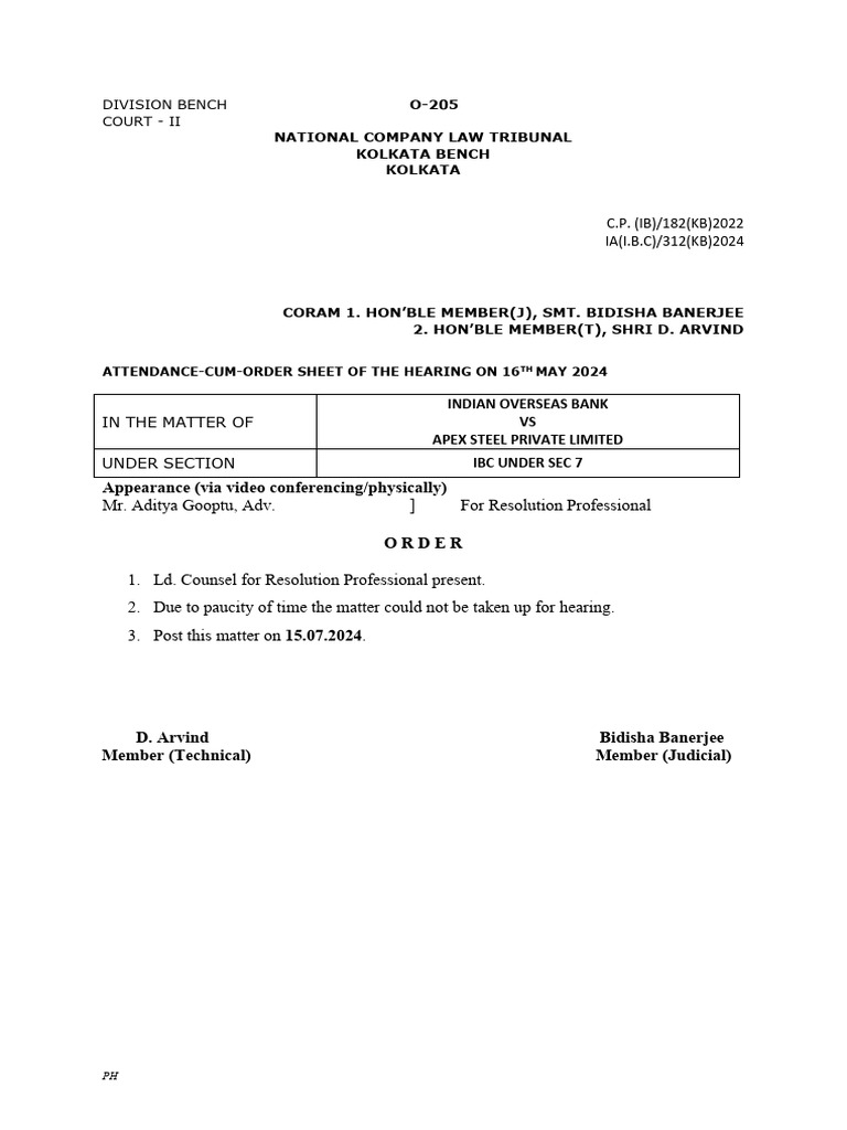 Order Dated 16.05.2024 | PDF
