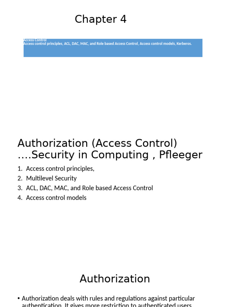 CH 4 Access Control | PDF | Information Age | Computing