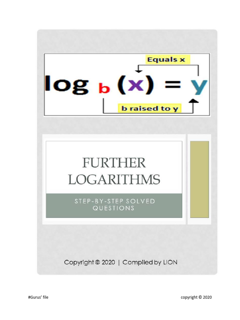 3.5 Further Logarithms MS | PDF | Logarithm | Mathematics