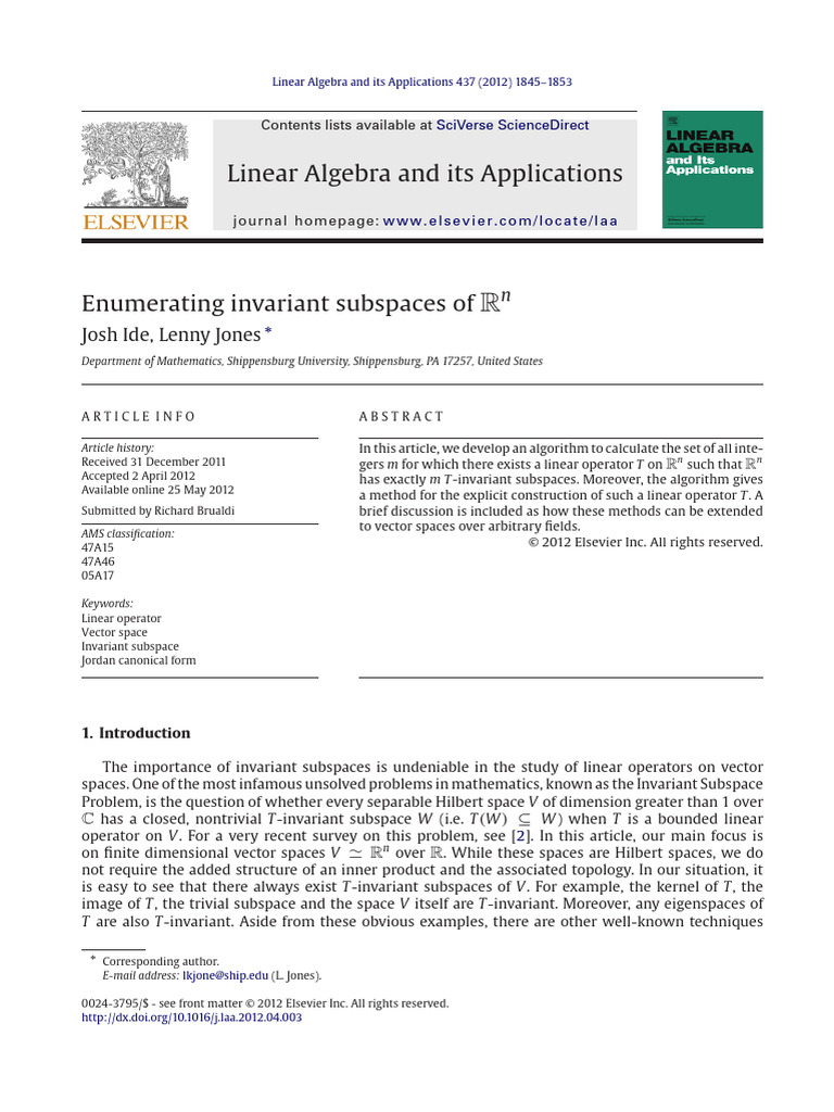 1 s2.0 S0024379512002674 Main | PDF | Mathematics | Algebra