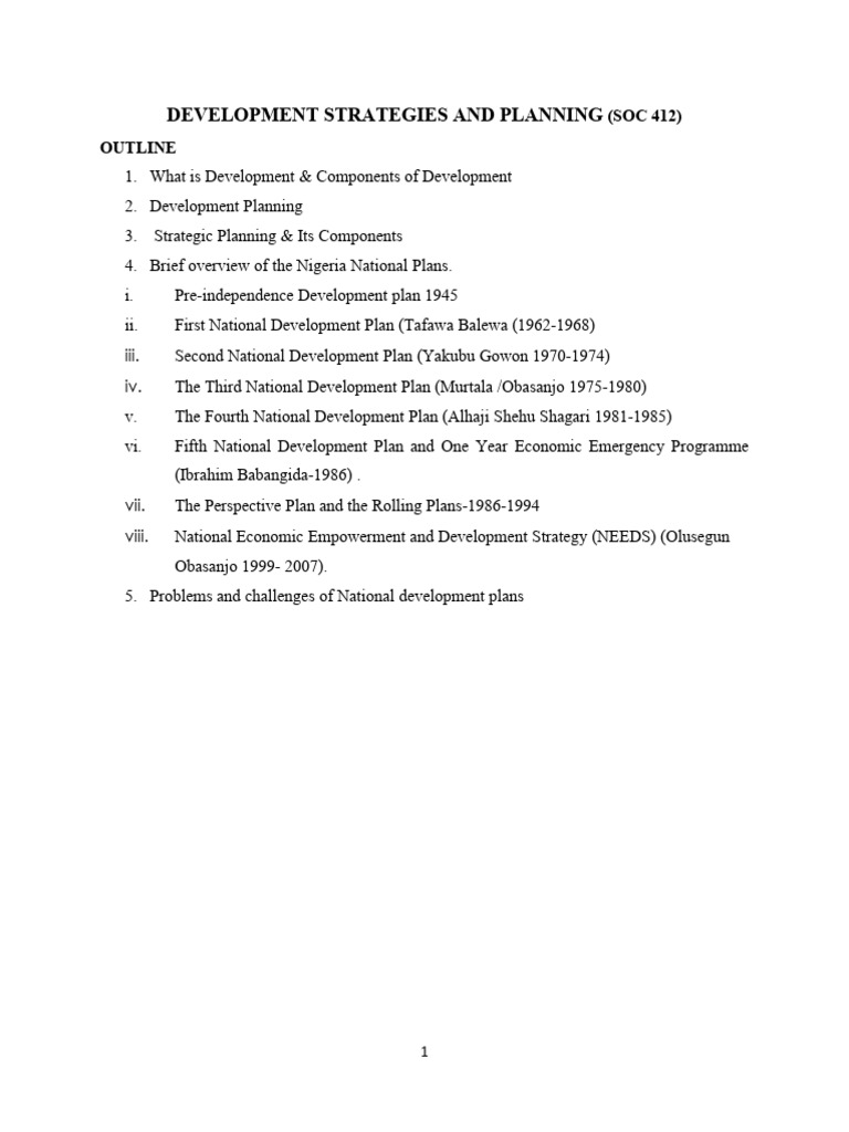 Development Planning Note | PDF | Strategic Planning | Goal
