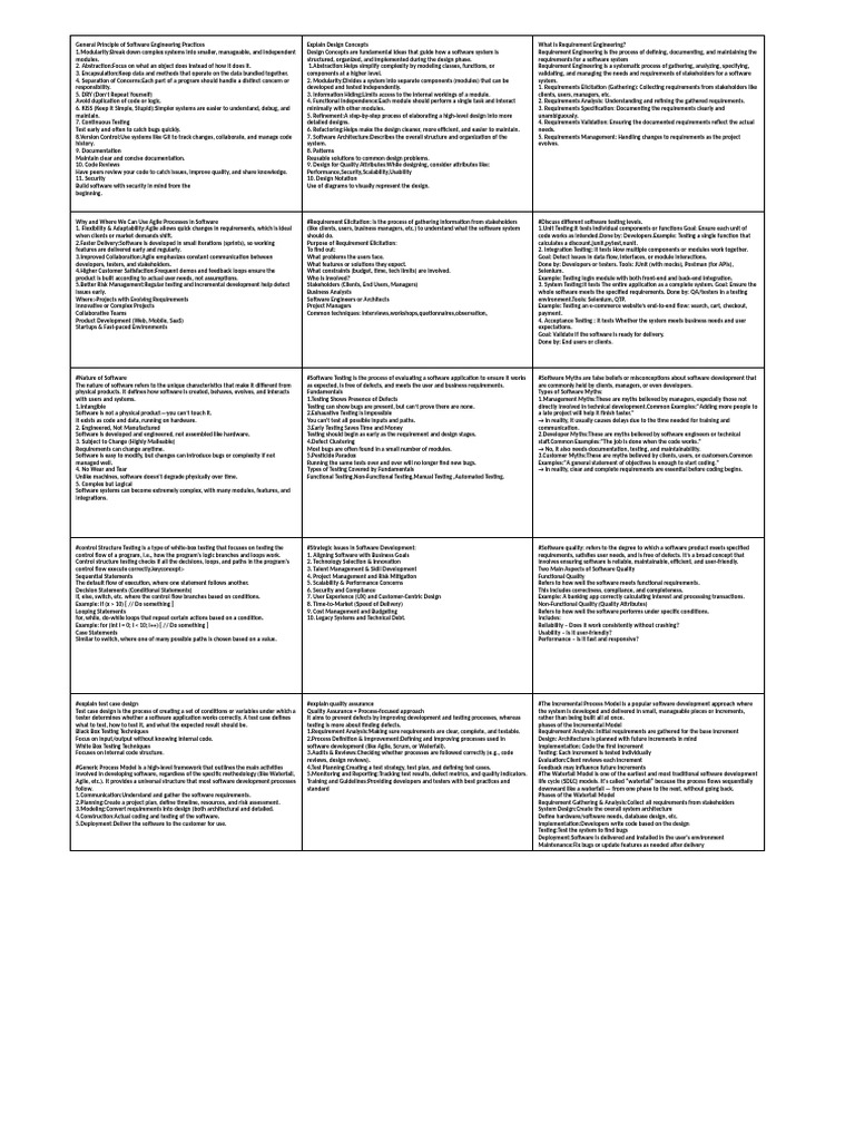 Software Engineering Principles Overview | PDF | Software Testing ...
